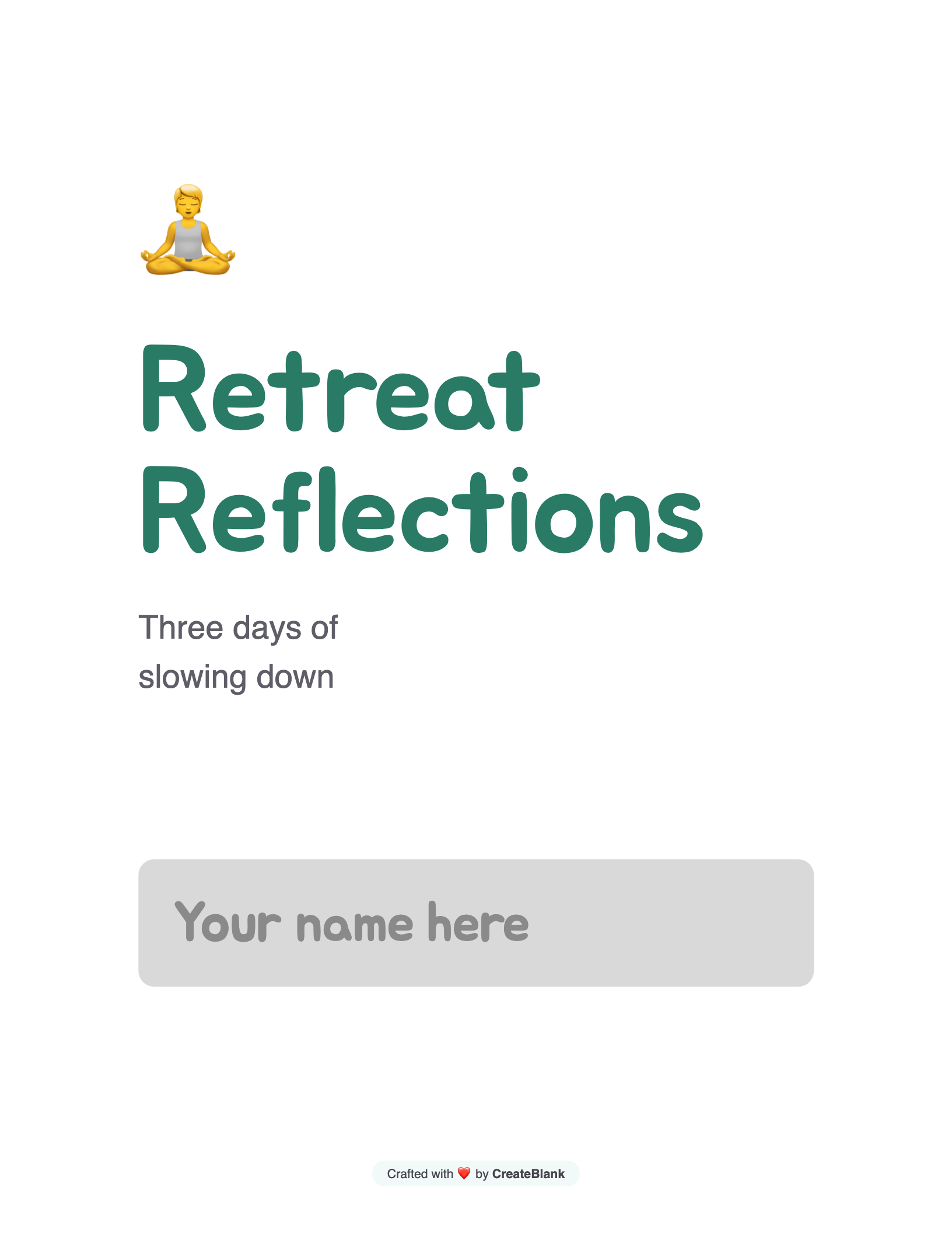 Forest theme cover of a yoga retreat reflection journal